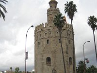 SevillaDays 0123  Torre del Oro on the banks of Canal de Alfonso XIII.